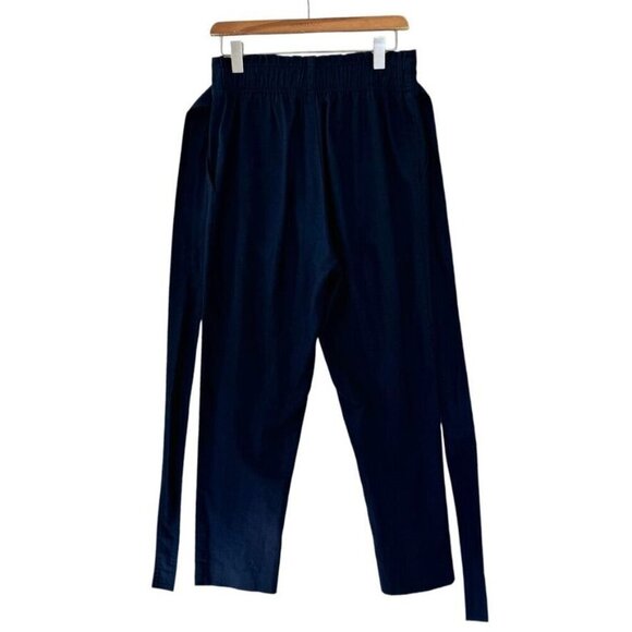 APiece Apart Isa Wrap Elasticated Waist Dark Blue Pleat Front Tapered Trousers - Picture 7 of 14